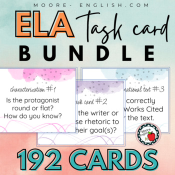 Preview of ELA Task Card Bundle (192 Task Cards!) / Print and Digital / Google Slides