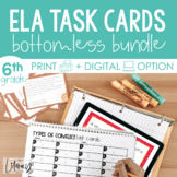 ELA Task Cards 6th Grade Bottomless Bundle I Google Slides