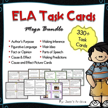 Preview of ELA Task Cards Bundle