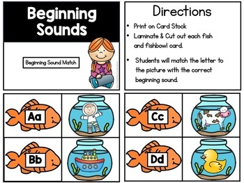 Early Literacy Task Cards | Kindergarten | Phonics | Center Activities