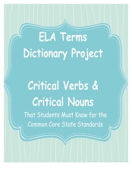 Preview of ELA Terms and Testing Vocabulary Project