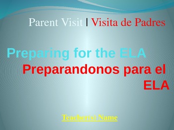 Preview of ELA Test Overview Presentation for Parent Visit in English and Spanish