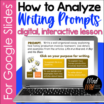 Preview of ELA Test Prep Analyzing State Test Writing Prompts Digital Lesson Google Slides™