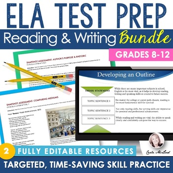 Reading and writing test prep bundle for secondary ELA