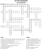 ELA Test Prep Crossword + KEY