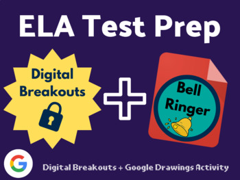 Preview of ELA Test Prep Digital Bundle (Digital Breakouts, Google Drawings, Grammar)