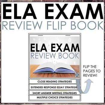 Preview of Editable ELA Test Prep Flip Chart Review for Grades 3-8