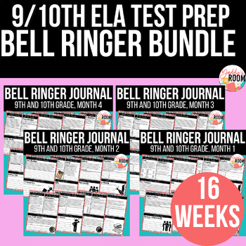 Preview of ELA Test Prep High School Bell Ringer Journals GROWING BUNDLE