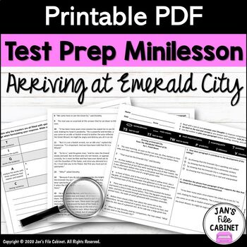 Preview of ELA Test Prep Lesson | Reading Comprehension and Paragraph Writing PRINTABLE