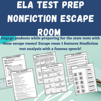 Preview of ELA Test Prep NonFiction Reading Digital Escape Room: Rhetorical Analysis