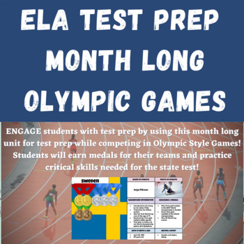 Preview of ELA Test Prep Olympic Games Digital Unit 3 Escape Rooms! | 4 week Unit