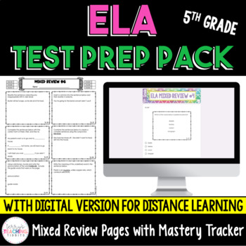 Preview of 5th Grade ELA Test Prep Pack {Digital AND Printable}
