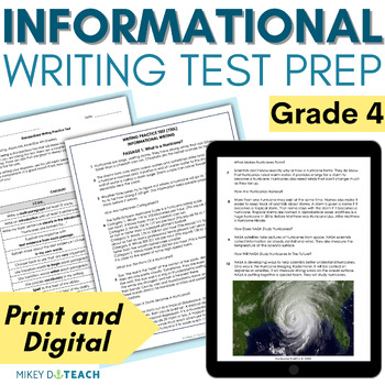 Preview of ELA Test Prep Packet - Grade 4 Informational Writing - Expository Writing