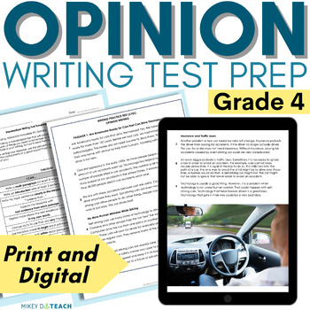 Preview of ELA Test Prep Packet - Grade 4 Opinion Writing - Persuasive Writing Practice