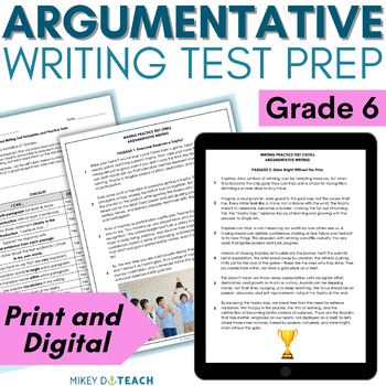 Preview of ELA Test Prep Packet - Grade 6 Argumentative Writing - Persuasive Writing