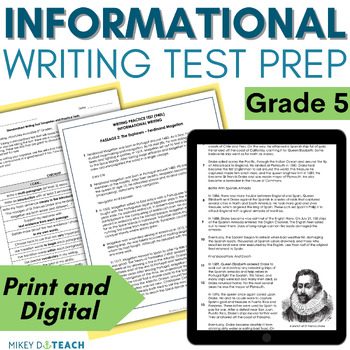 Preview of ELA Test Prep Packet - Grade 5 Informational Writing - Expository Writing