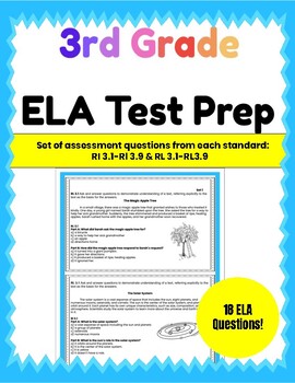 Preview of ELA Test Prep RL 3.1-RI 3.9