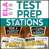 ELA Test Prep STATIONS for ELA Test Practice - Print & Digital 