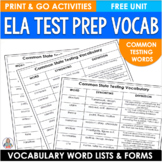 ELA Test Prep & Academic Testing Vocabulary for State Test
