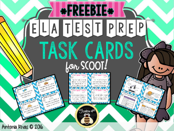 Preview of ELA Test Prep Task Cards {FREEBIE}