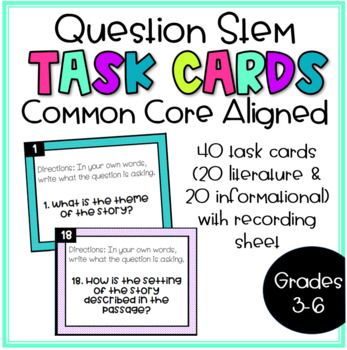 Preview of ELA Test Prep Task Cards- Rewording Questions