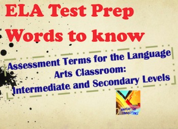 Preview of ELA Test Prep Terms: Definitions & Examples ZIP File of PPT and PDF
