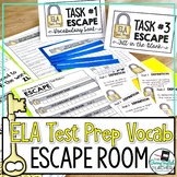ELA Test Prep Vocabulary Escape Room Activity
