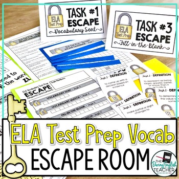 Preview of ELA Test Prep Vocabulary Escape Room Activity