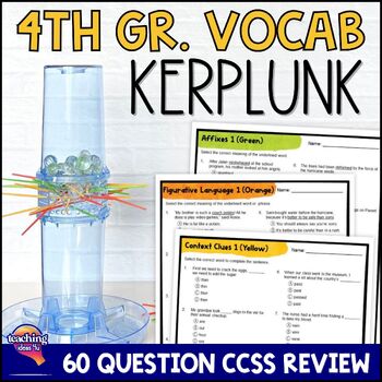 Preview of 4th Grade VOCABULARY ELA Test Prep Review Game: Affixes, Context Clues, Fig Lang