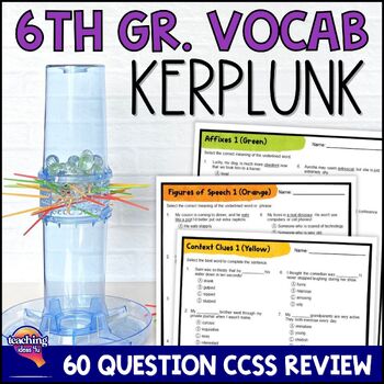 Preview of 6th Grade VOCABULARY ELA Test Prep Review Game: Affixes, Figures of Speech+