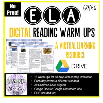 Preview of Digital ELA Test Prep Warm Ups