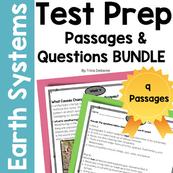 Preview of ELA Test Prep for 4th Grade Reading Test Prep With Science Comprehension Rocks