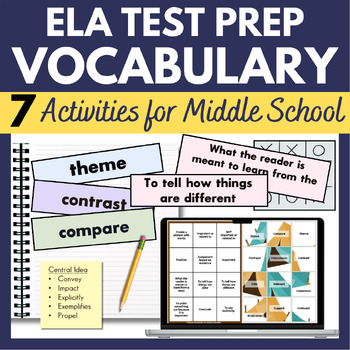 Preview of Florida FAST ELA Test Prep Vocabulary Activities for Middle School