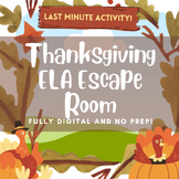 ELA Thanksgiving Digital Escape Room NO PREP