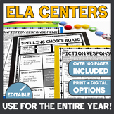 ELA Choice Board Activities - Reading and Spelling Menus f