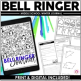 ELA, VISUAL ARTS, & MATH Winter Bell Ringer Journal For Up