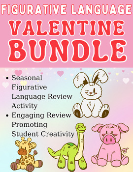 Preview of ELA Valentine's Day Figurative Language Bundle, Design Stuffed Animals Activity