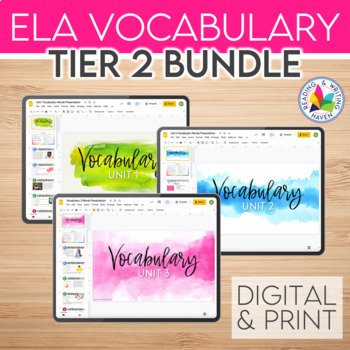 Preview of ELA Vocabulary Bundle: Tier 2 Vocab for Reading and Writing | Digital & Print