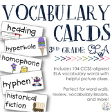 ELA Vocabulary Cards {Aligned to 3rd Grade CCSS}