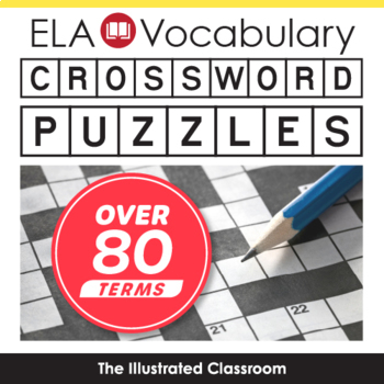 Preview of ELA Vocabulary Crossword Puzzles - Literary Devices, Writing, Grammar, etc.