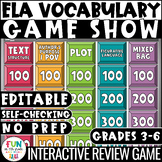 ELA Vocabulary Game Show Game | Test Prep Review Game | Digital