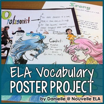 Preview of ELA Vocabulary Poster Project - Elements of Literature, Poetry, and Drama