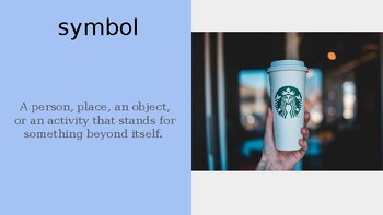 Preview of ELA Vocabulary Presentation with Definitions and Images
