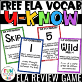 ELA Vocabulary Review Game for Literacy Centers: U-Know