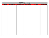 ELA Vocabulary template/poster