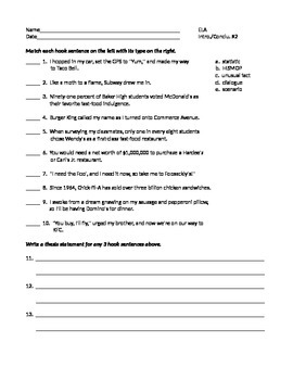 ELA WRITING Introductions & Conclusions Worksheet #2 by ...