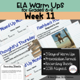 ELA Warm Ups Middle School Week 11 Google Slides