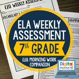 ELA Weekly Assessments {7th Grade}  I Distance Learning I 