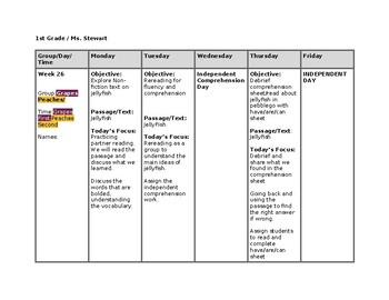 Preview of ELA Weekly Small Group Lesson Plan