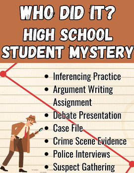 Preview of ELA Who Did It? High School Student Mystery: Inference & Argument/Debate Project